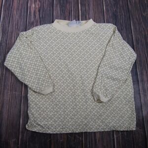 Express Vintage Womens Size 2 White Mock Neck Geometric Knit Pullover Sweater